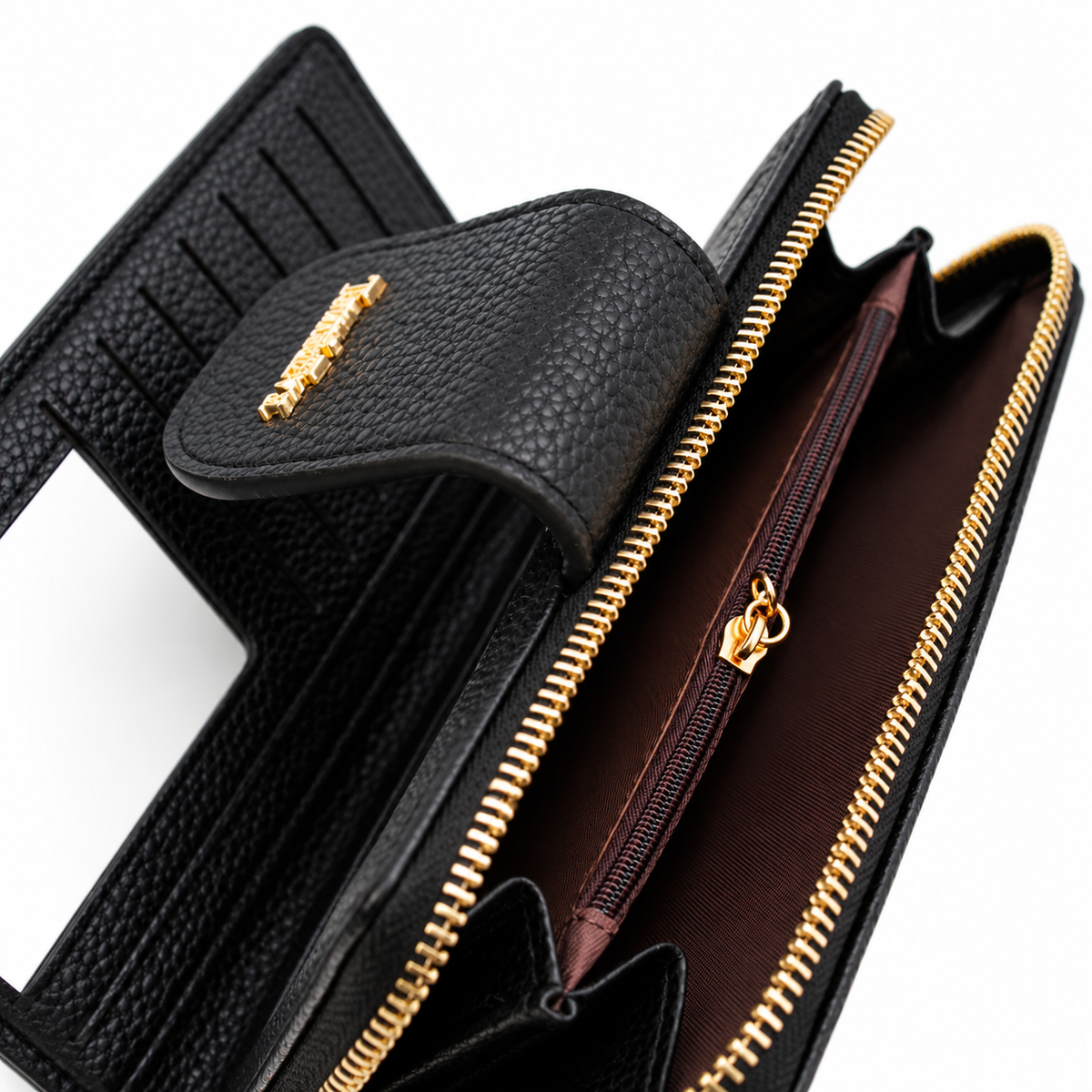 Portemonnee Tom&Eva – Zwart met Goudkleurige Details Accessoires