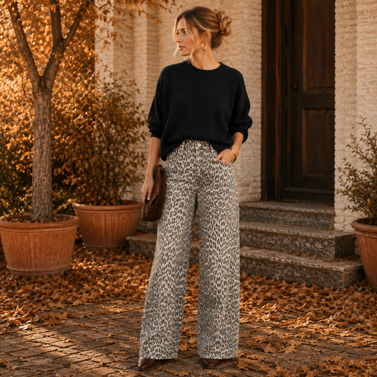 Wide Leg Jeans Leopard – Panterprint Jeans