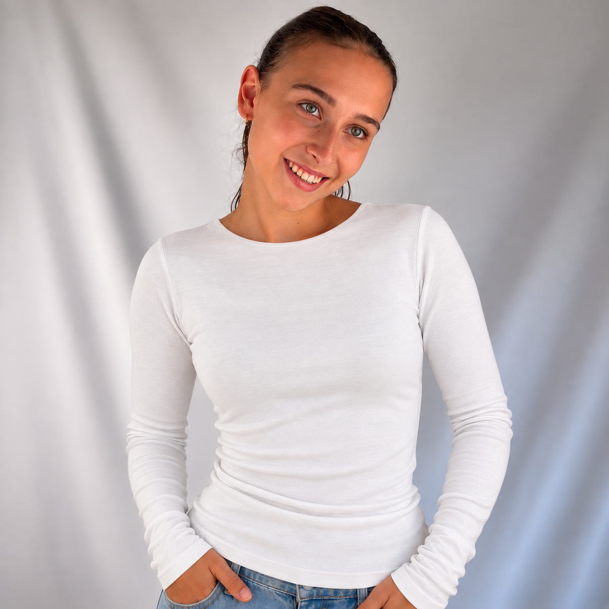 Witte Dubbellaagse Top Tops