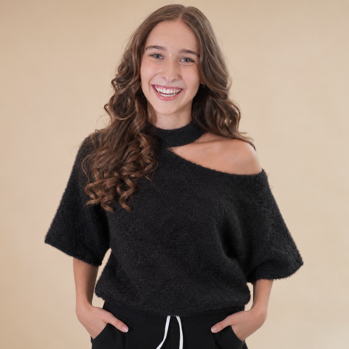 Oversized Trui Met Open Schouder | Meerdere Kleuren Zwart trui