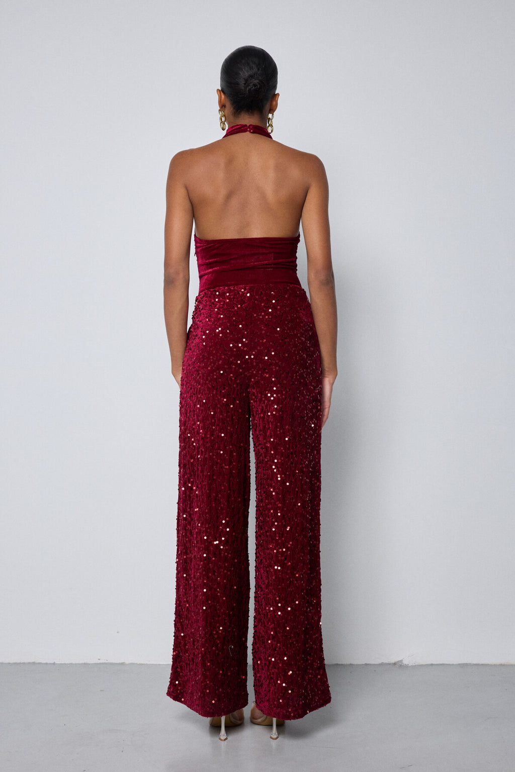 Jumpsuit Pailletten Bordeaux Jumpsuit