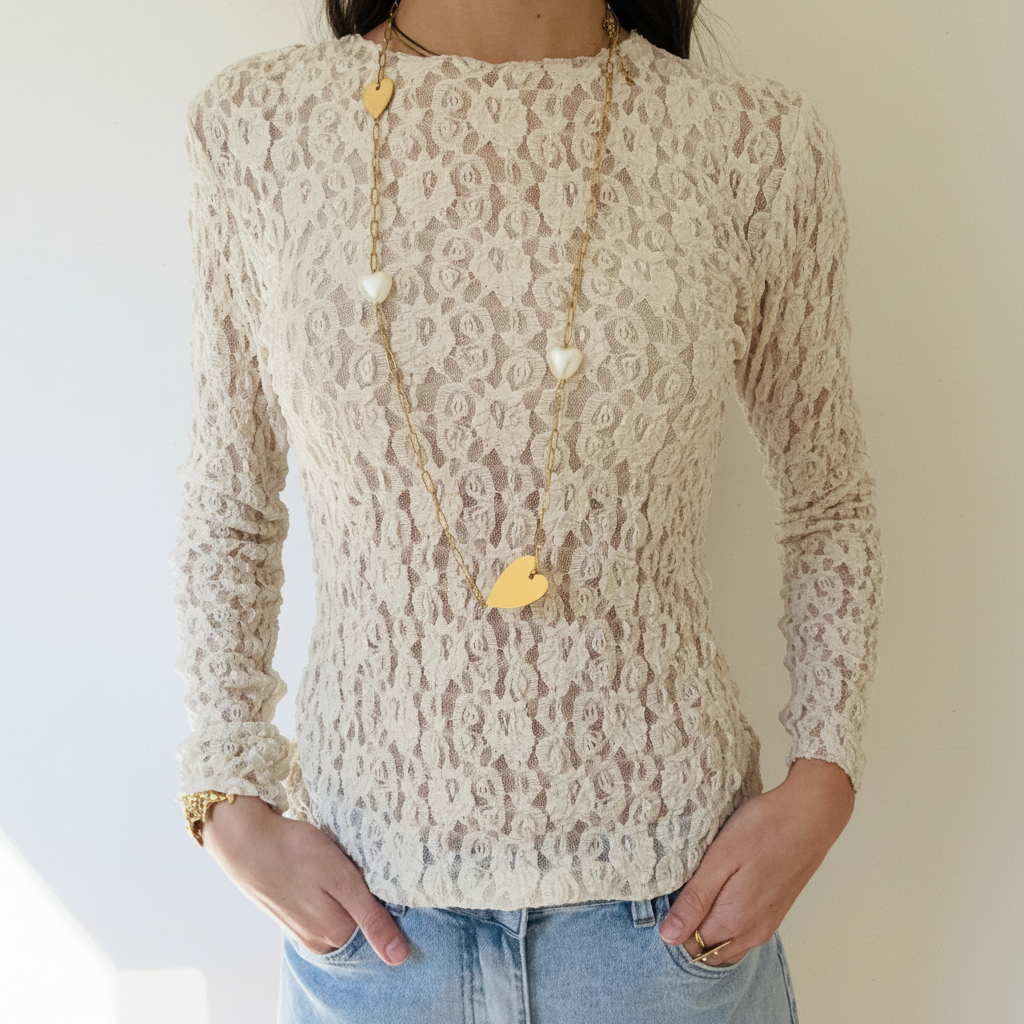 Lace top Ecru Top