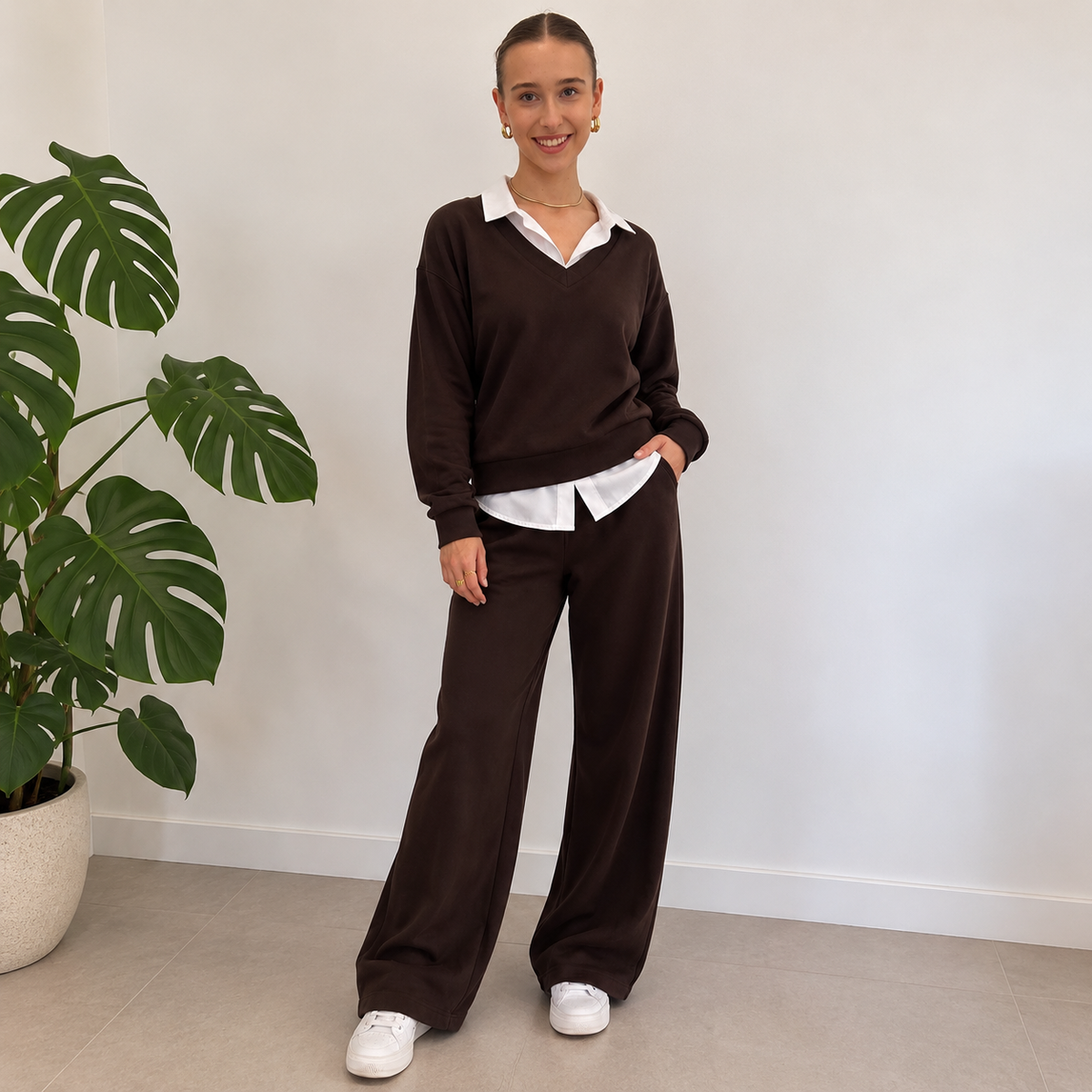 Layered Comfy Set Donkerbruin Set