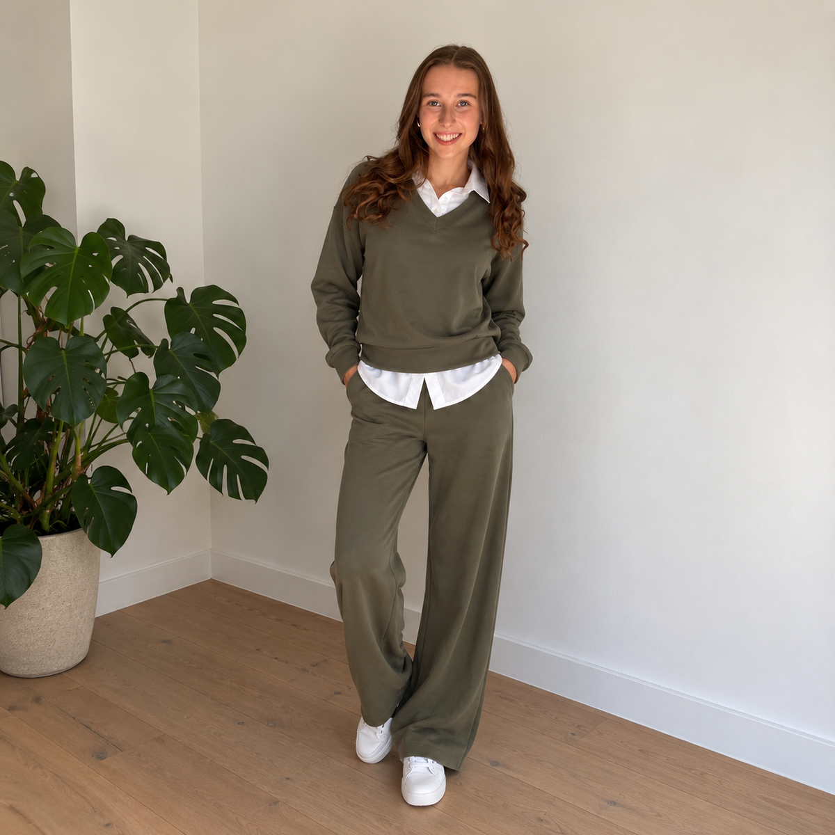 Layered Comfy Set Kaki Set