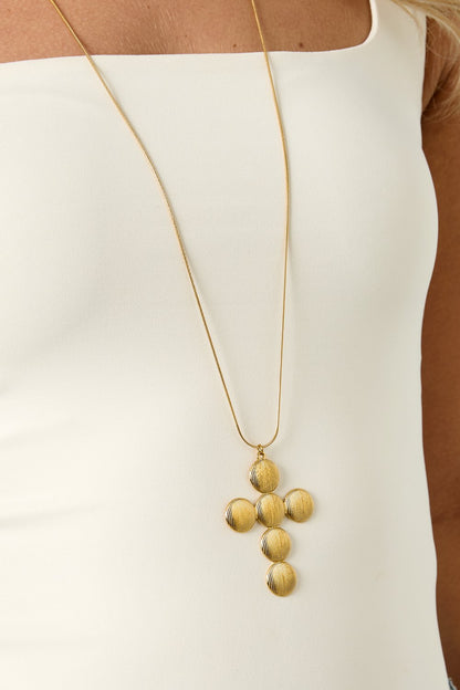 Long Cross Necklace – Gold Ketting