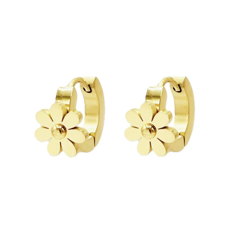 Oorbellen little flower daisy - Goud oorbellen