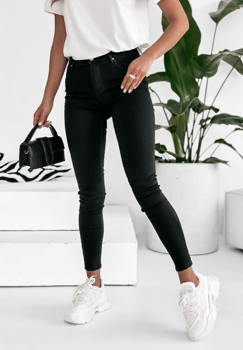 Jeans Skinny Low Waist Enkellengte - Zwart