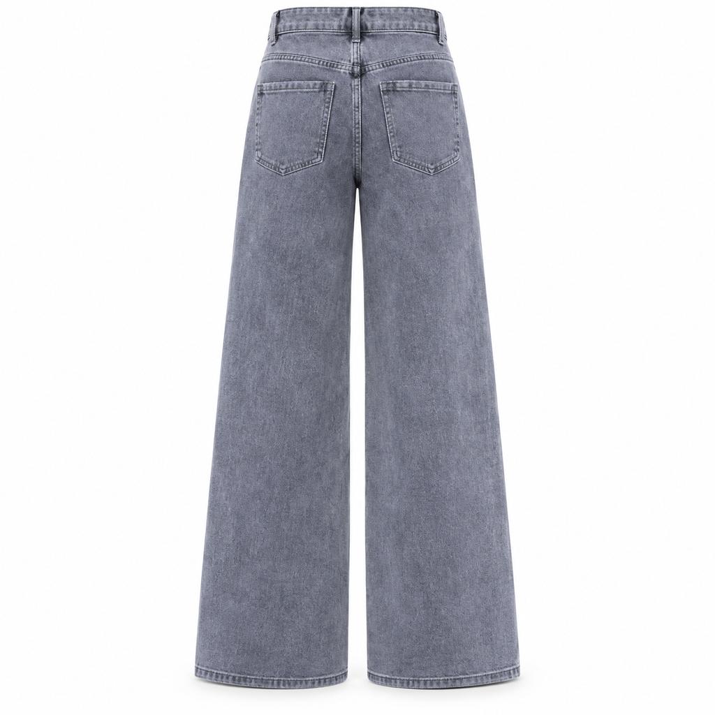 Extra Wide Leg Jeans - Lichtgrijs Jeans