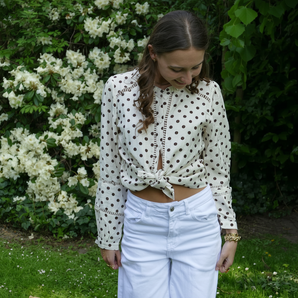 Blouse Polka Dot - Ecru Blouse