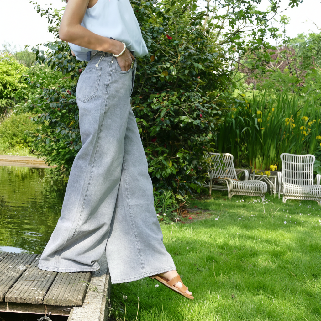 Jeans Redial Extra Wide Leg - Lichtgrijs Jeans