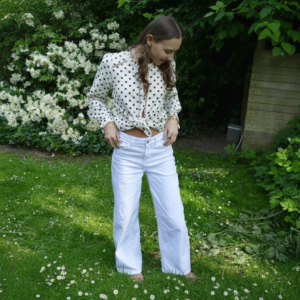 Blouse Polka Dot - Ecru Blouse