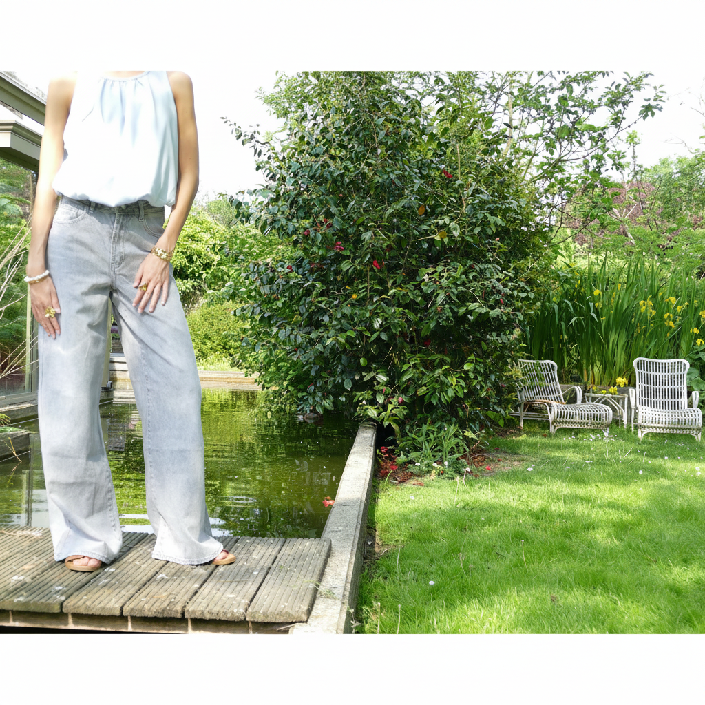 Jeans Redial Extra Wide Leg - Lichtgrijs Jeans