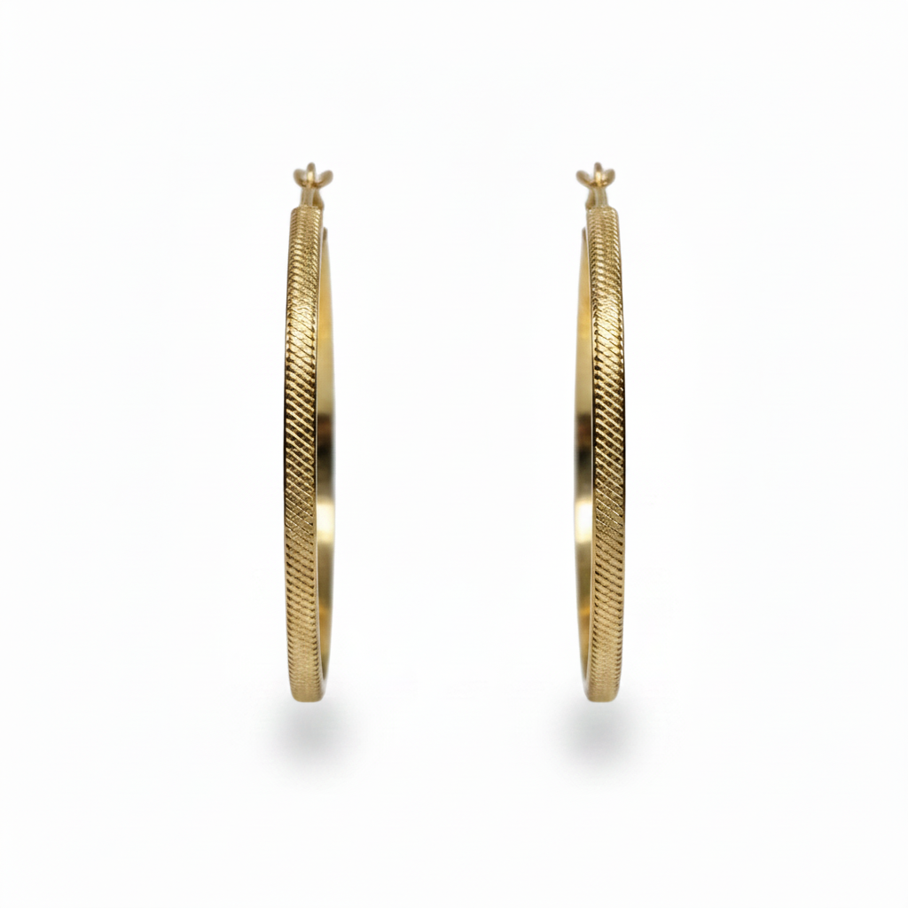 Oorbellen printed hoops - Goud Oorbellen