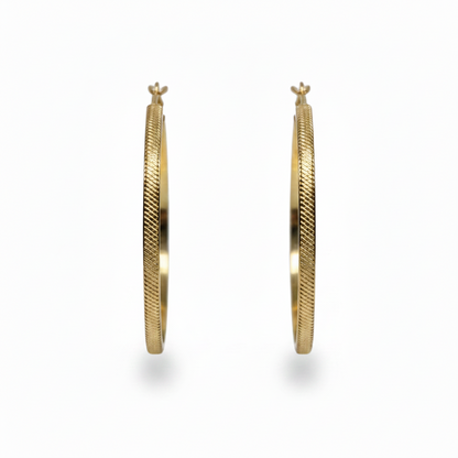 Oorbellen printed hoops - Goud Oorbellen