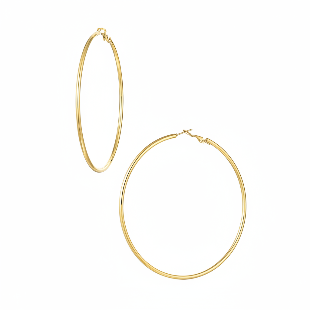 Oorbellen hoops 8cm - Goud oorbellen