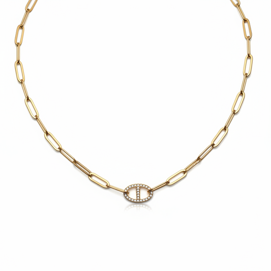 Ketting DD Strass - Goud Ketting