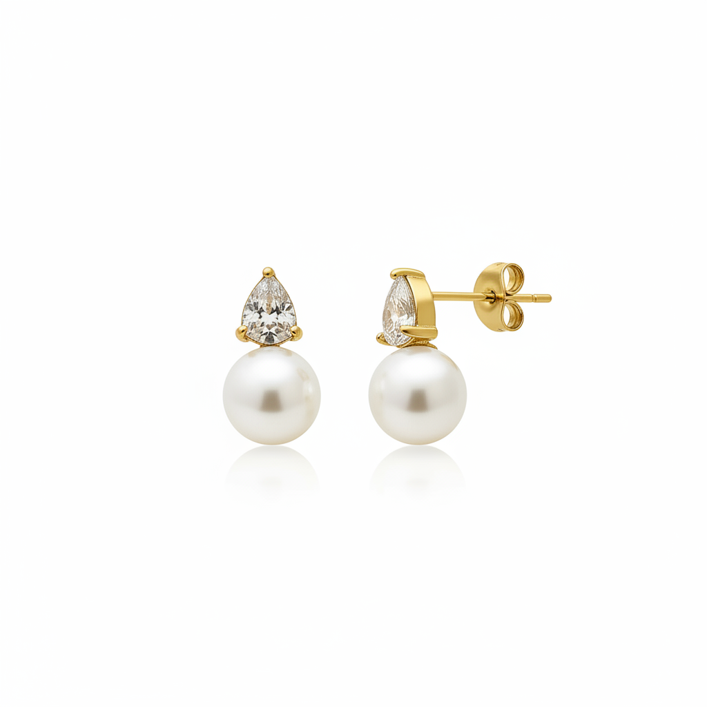 Parel & Crystal Oorbellen Goud Oorbellen