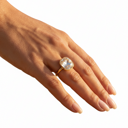 Ring Big Stone - Transparant