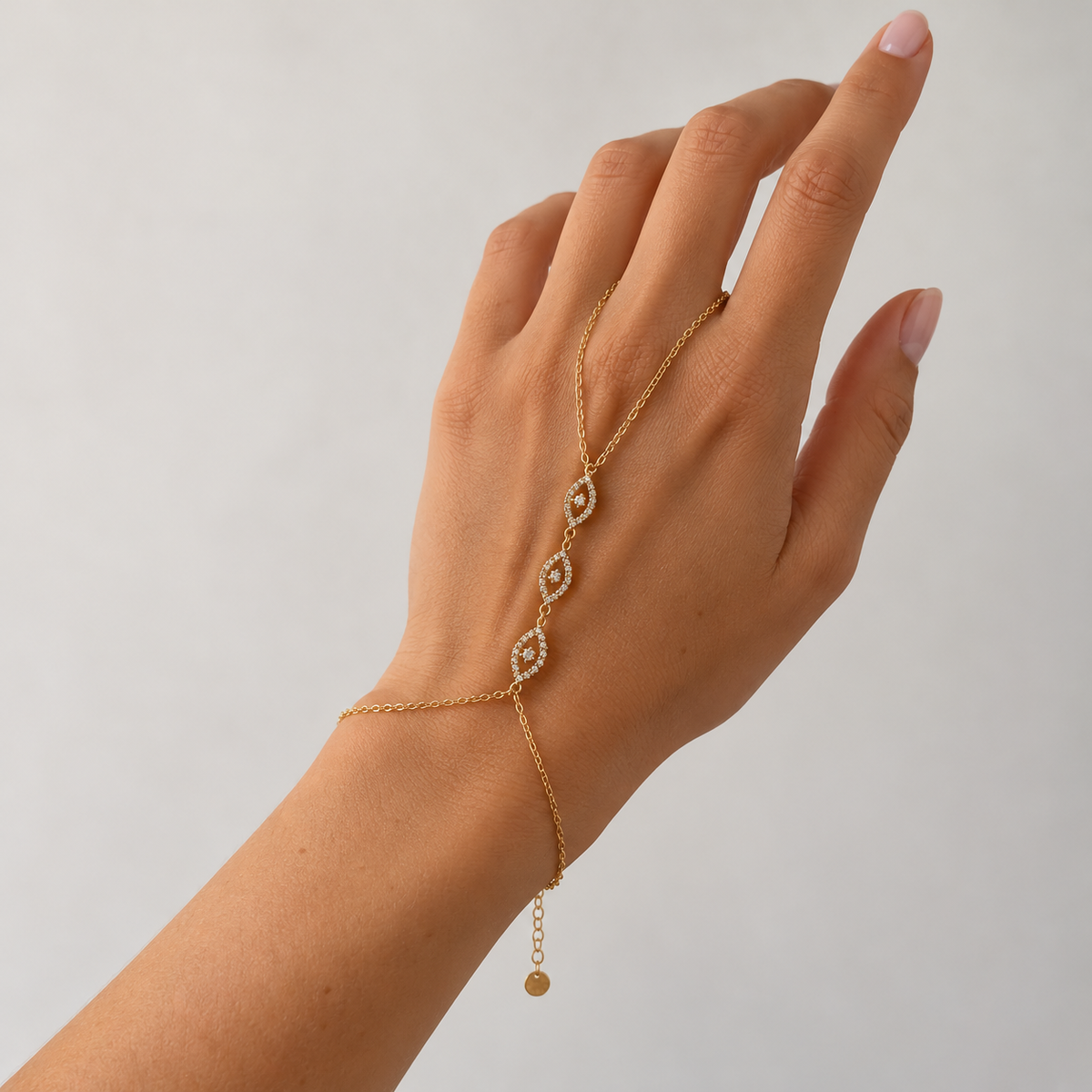 Hand Chain Evil Eye Goud Armbanden