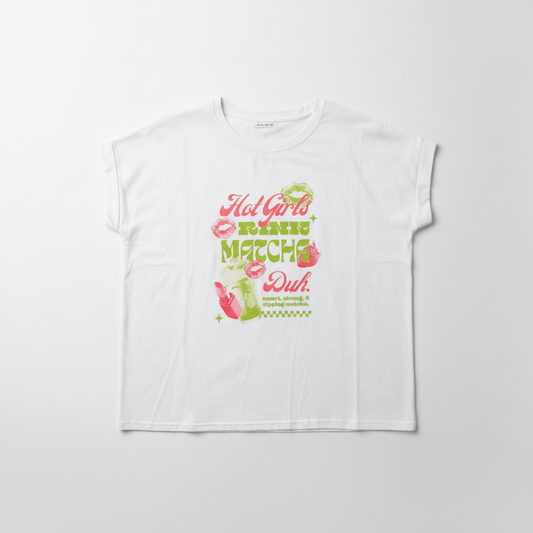 Hot Girls Drink Matcha Printed T-shirt Top