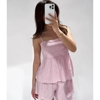 Top Gestreept - Wit/Roze Top