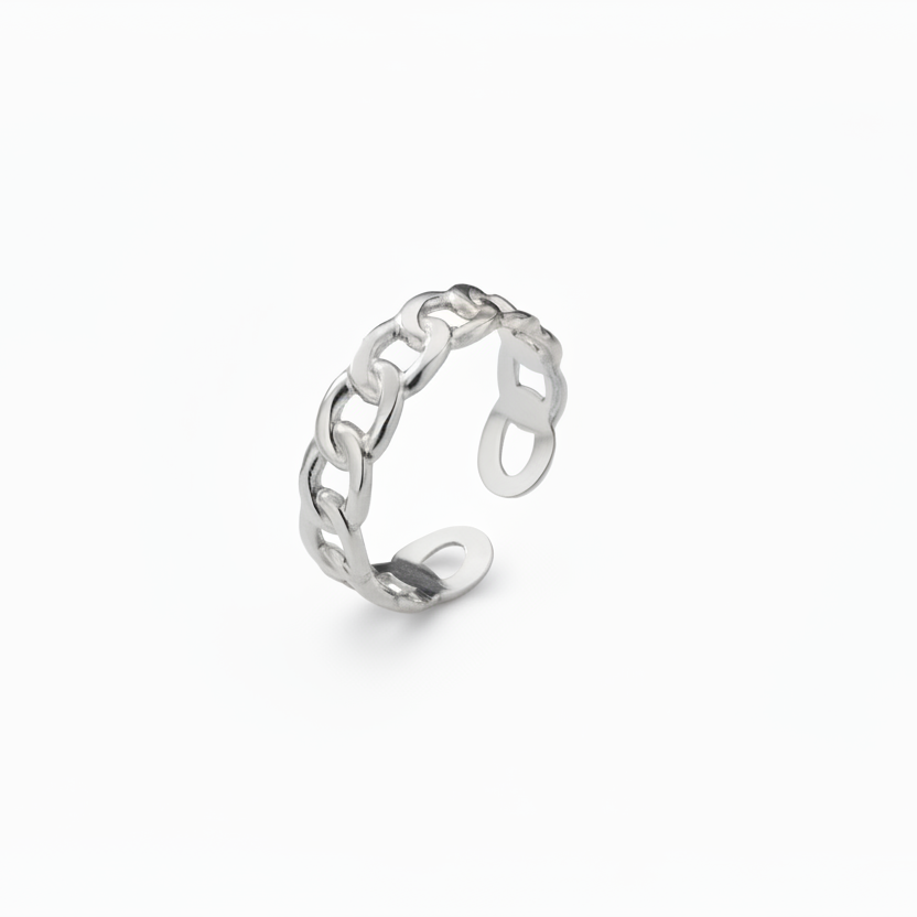 Ring schakel - Zilver Ringen