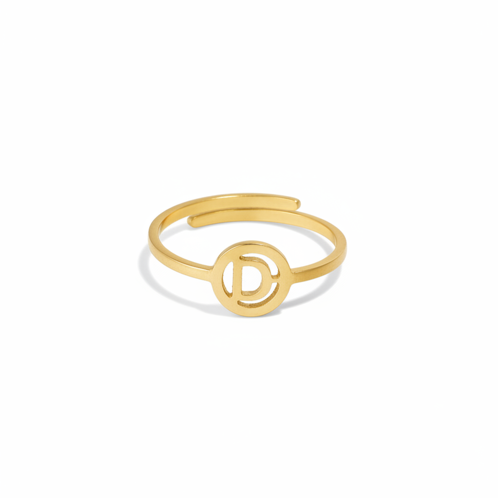 Initiaal Ring Goud D ringen