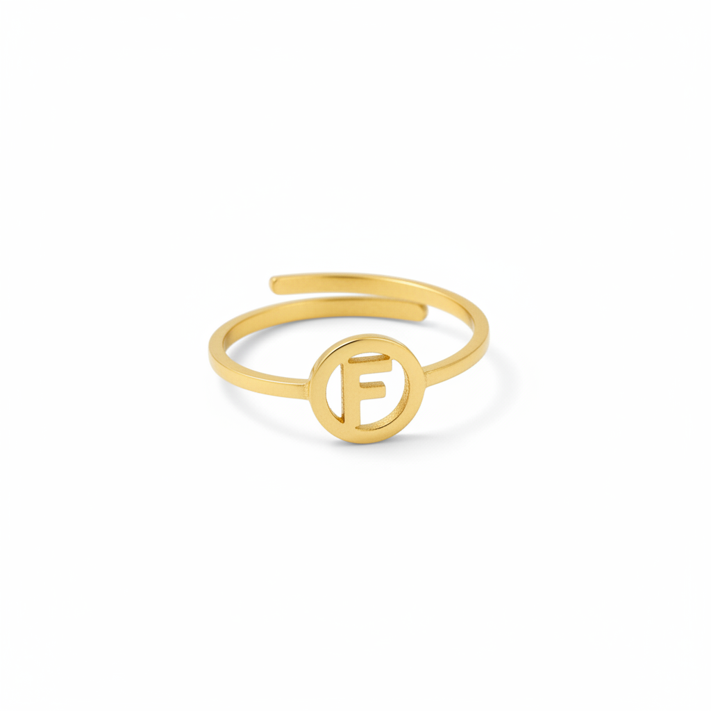 Initiaal Ring Goud F ringen