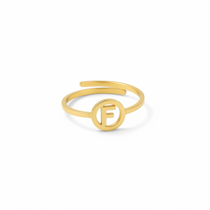 Initiaal Ring Goud F ringen