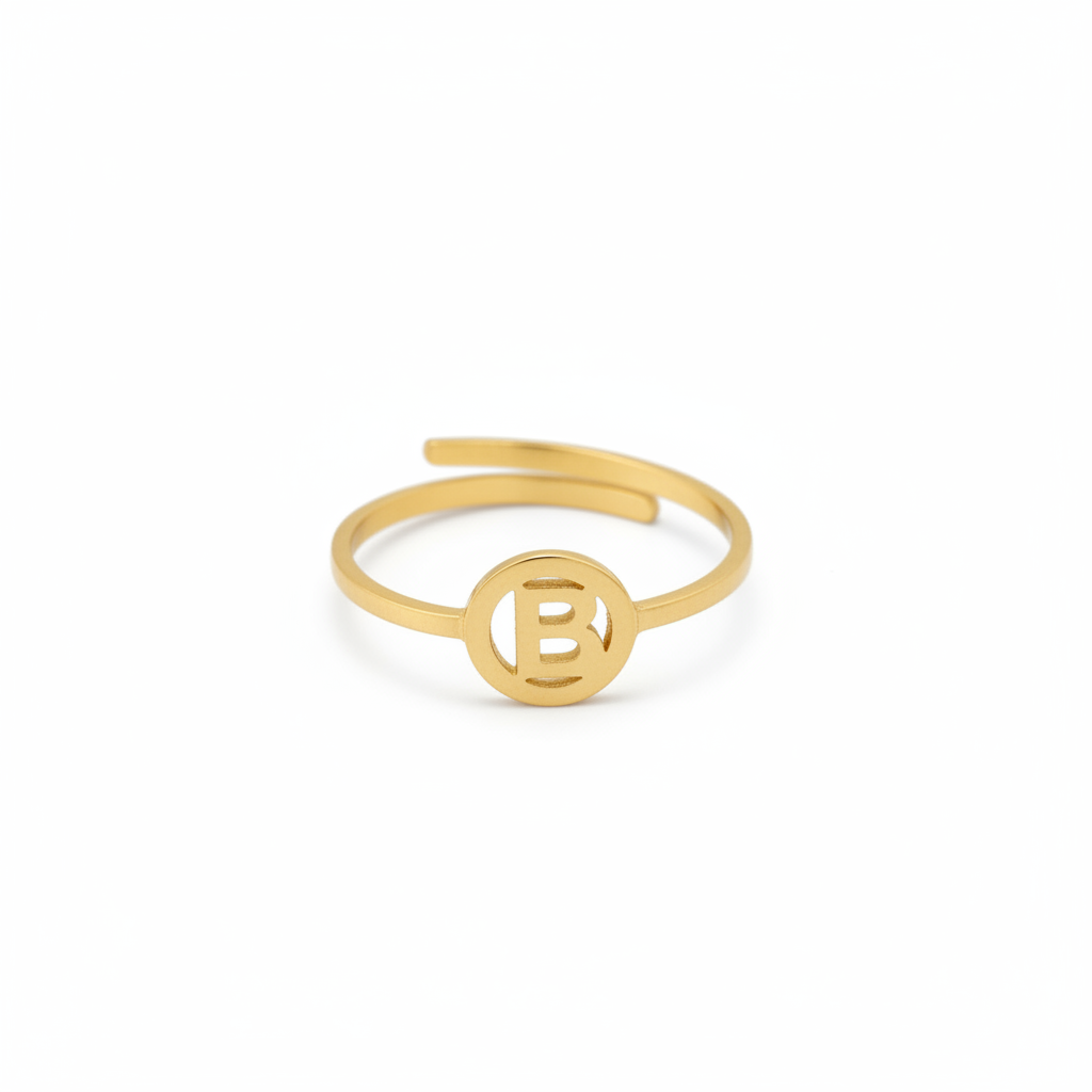 Initiaal Ring Goud B ringen