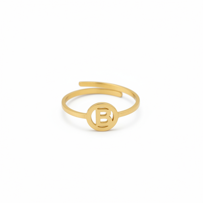 Initiaal Ring Goud B ringen