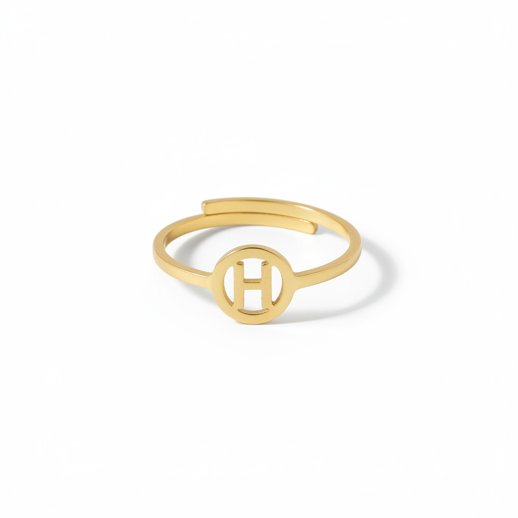 Initiaal Ring Goud H ringen