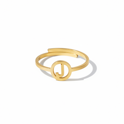 Initiaal Ring Goud J ringen