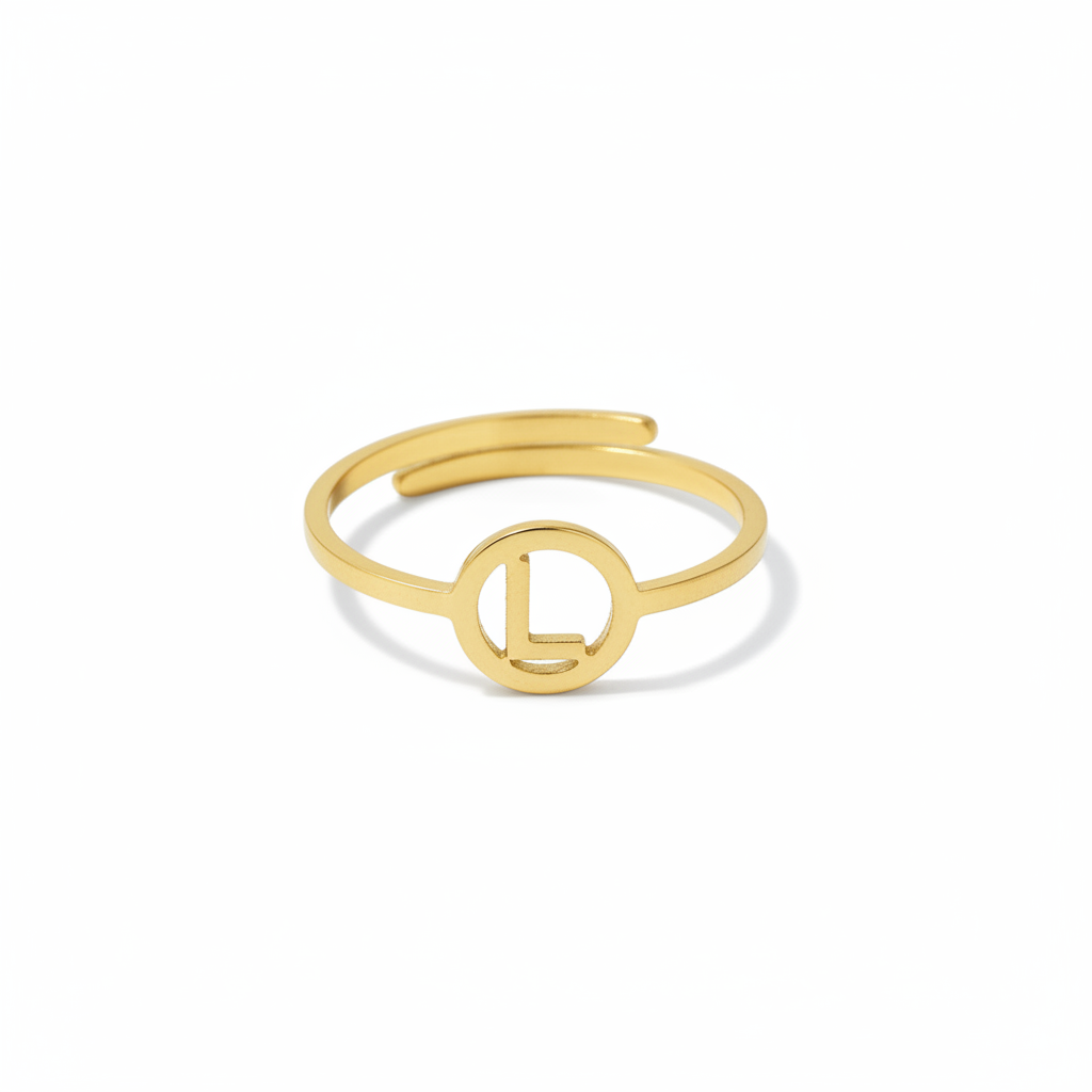 Initiaal Ring Goud L ringen