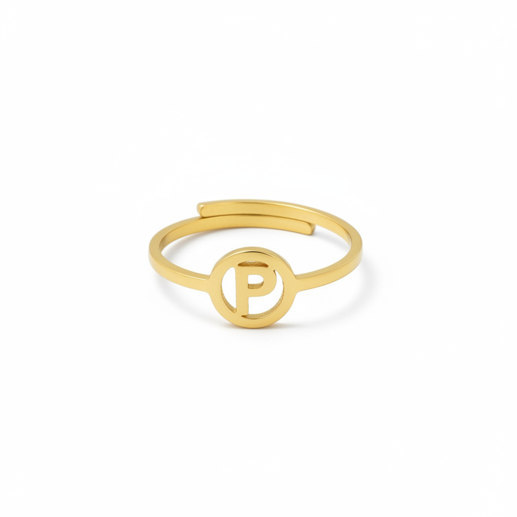 Initiaal Ring Goud P ringen