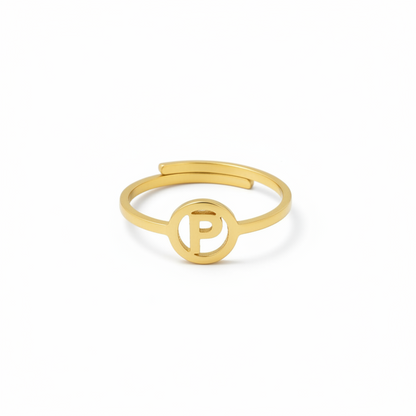 Initiaal Ring Goud P ringen
