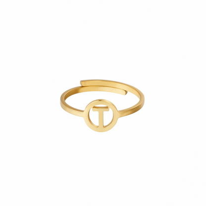 Initiaal Ring Goud T ringen