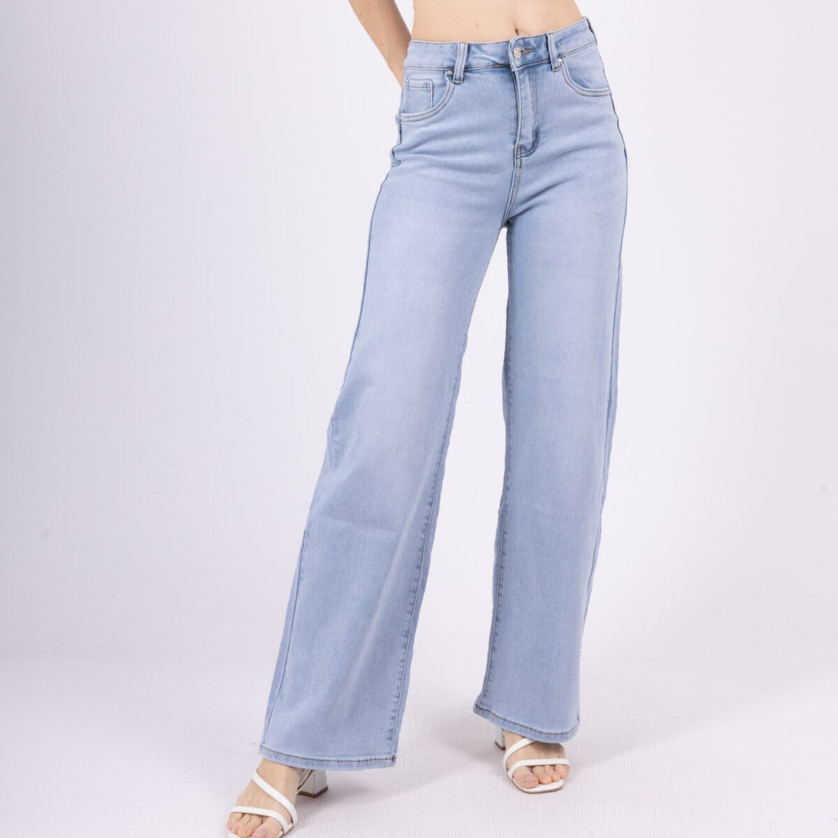 Goodies Jeans High Waisted Wide Leg - Lichtblauw Jeans