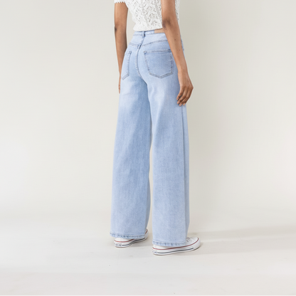 Jeans High Waist Super Wide Leg - Lichtblauw broeken