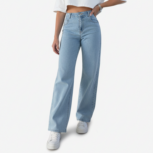 Jeans High Waisted Wide Leg - Lichtblauw jeans