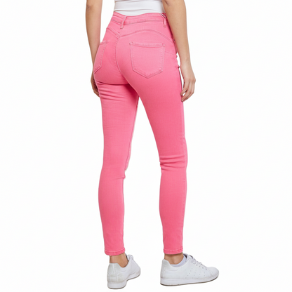 Jeans Skinny High Waist - Roze Jeans