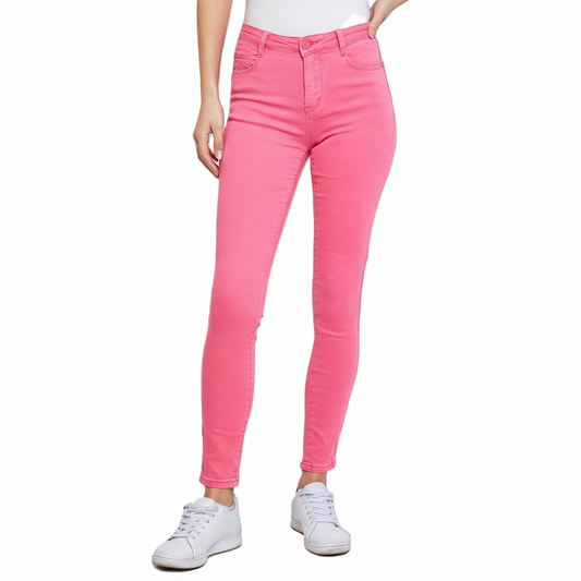 Jeans Skinny High Waist - Roze Jeans
