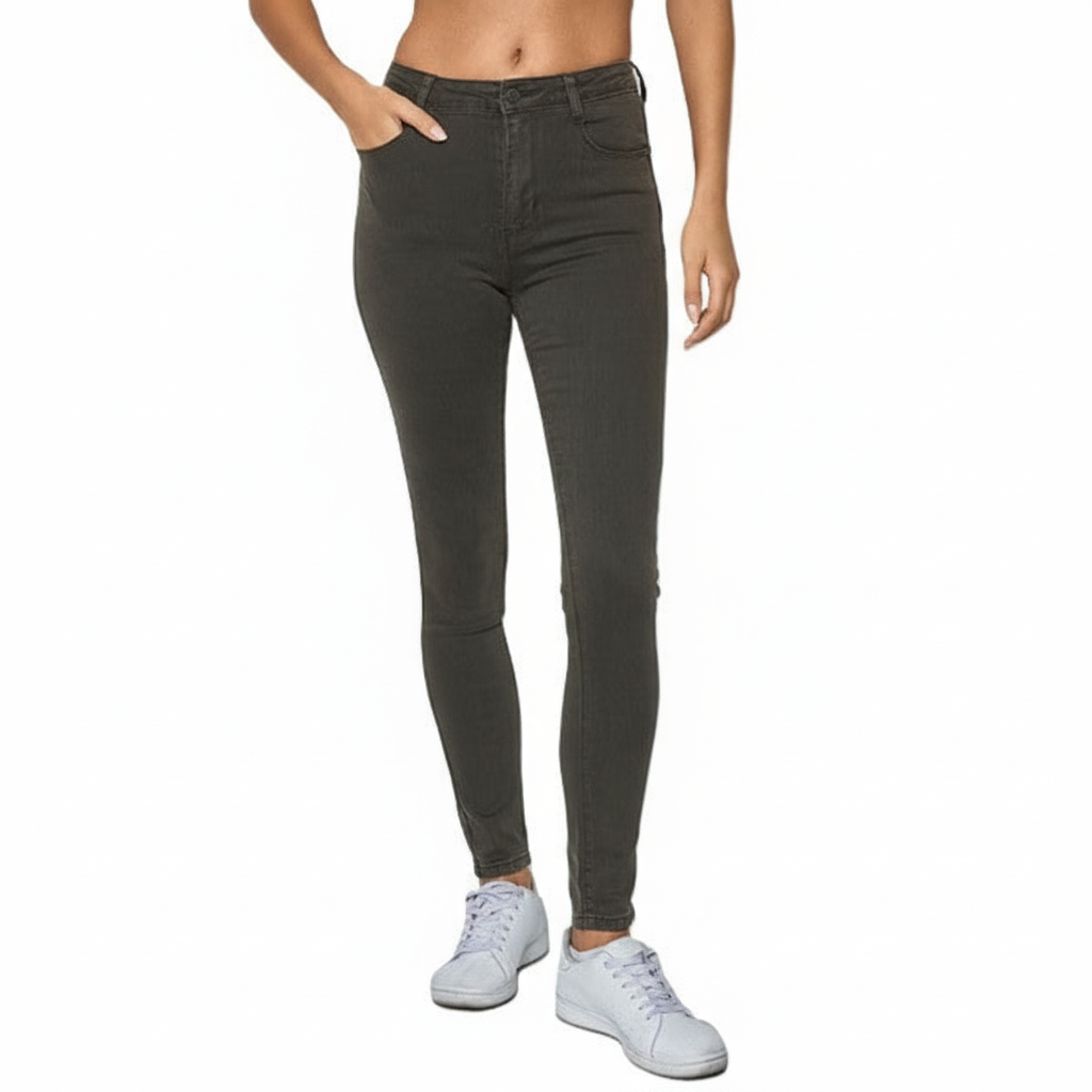 Jeans Skinny High Waist - Kaki Jeans
