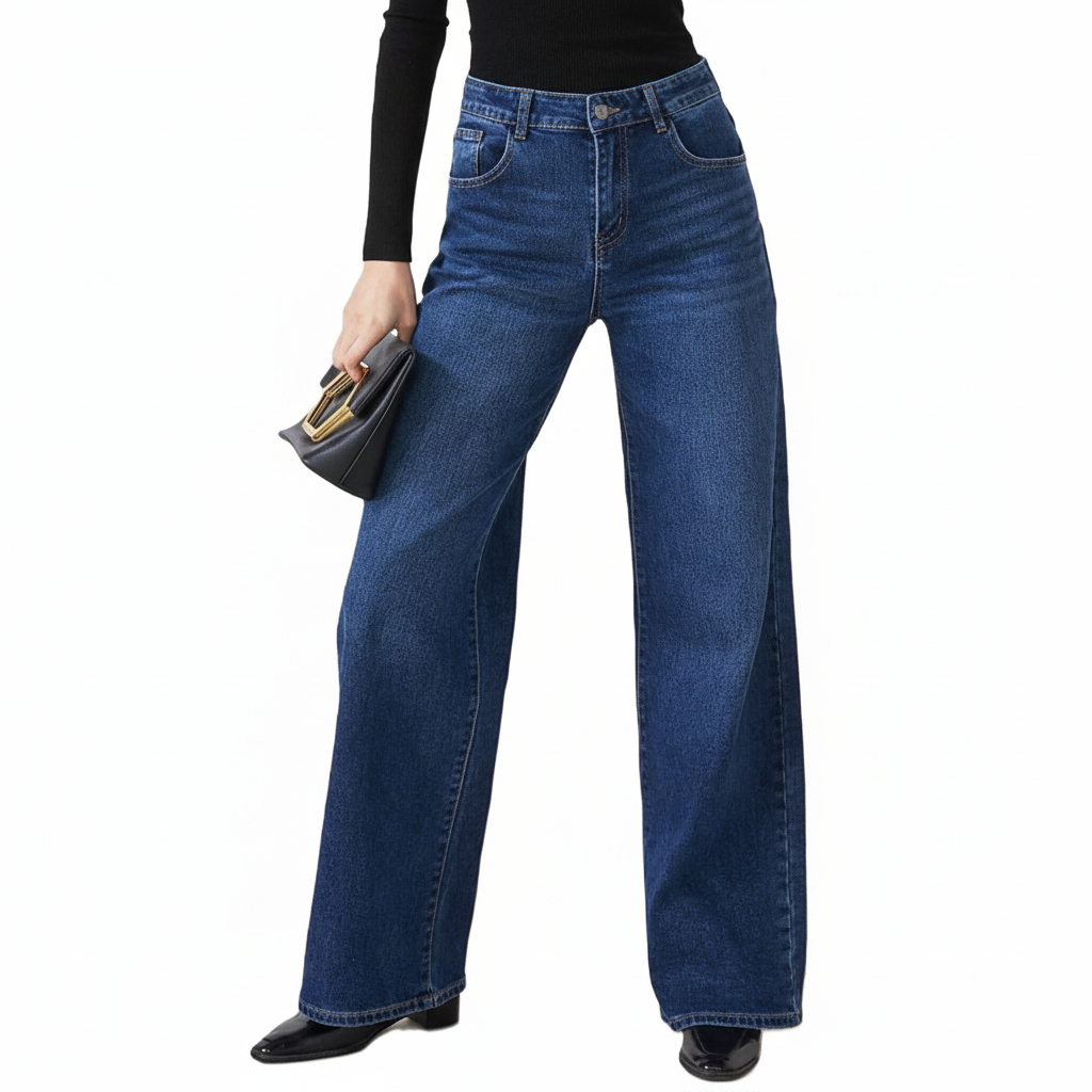 Jeans wide leg - Donkerblauw Jeans