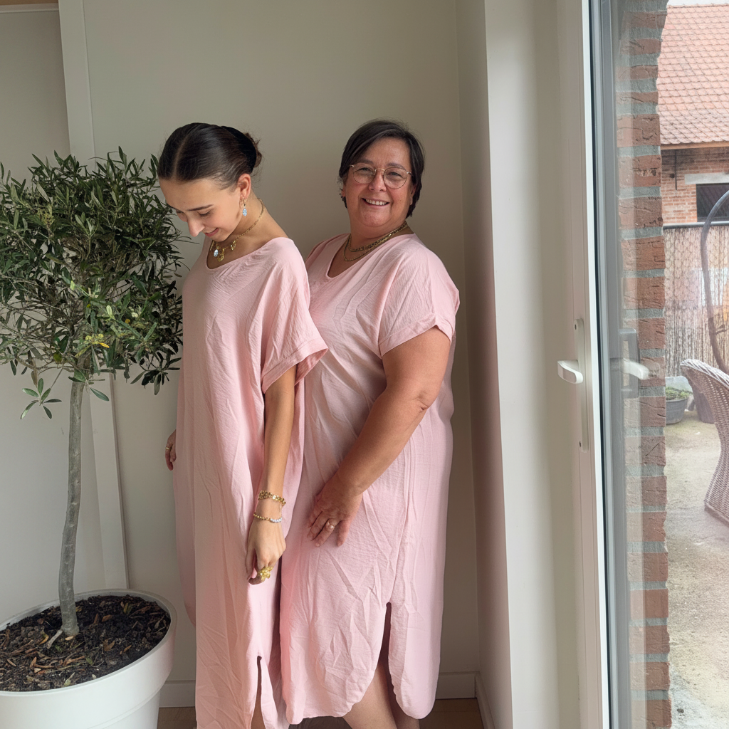 Midi Dress Korte Mouwen | One Size 36-48 Jurken