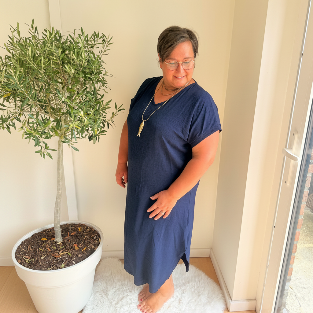 Midi Dress Korte Mouwen | One Size 36-48 Jurken