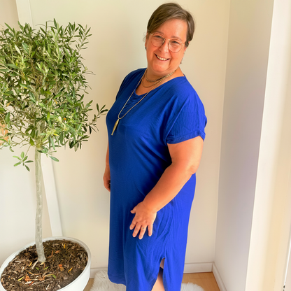 Midi Dress Korte Mouwen | One Size 36-48 Jurken