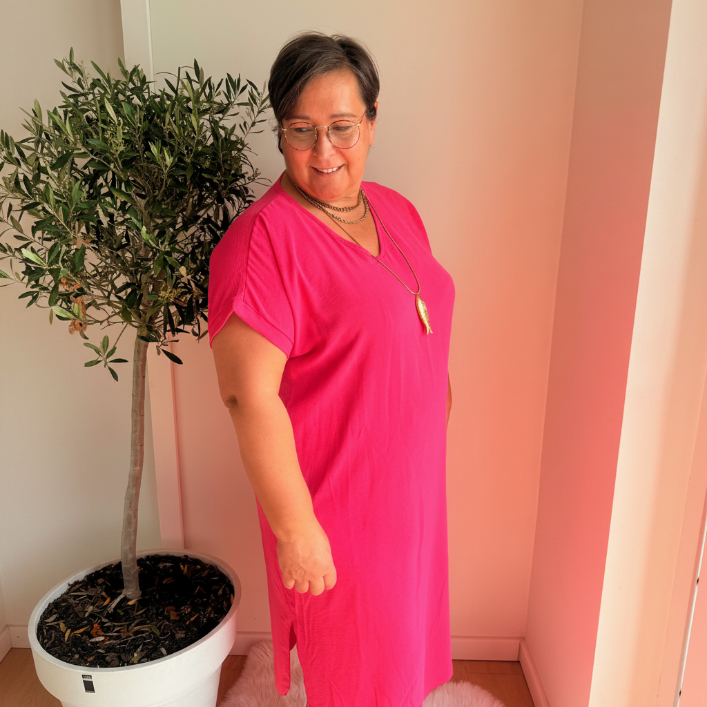 Midi Dress Korte Mouwen | One Size 36-48 Jurken