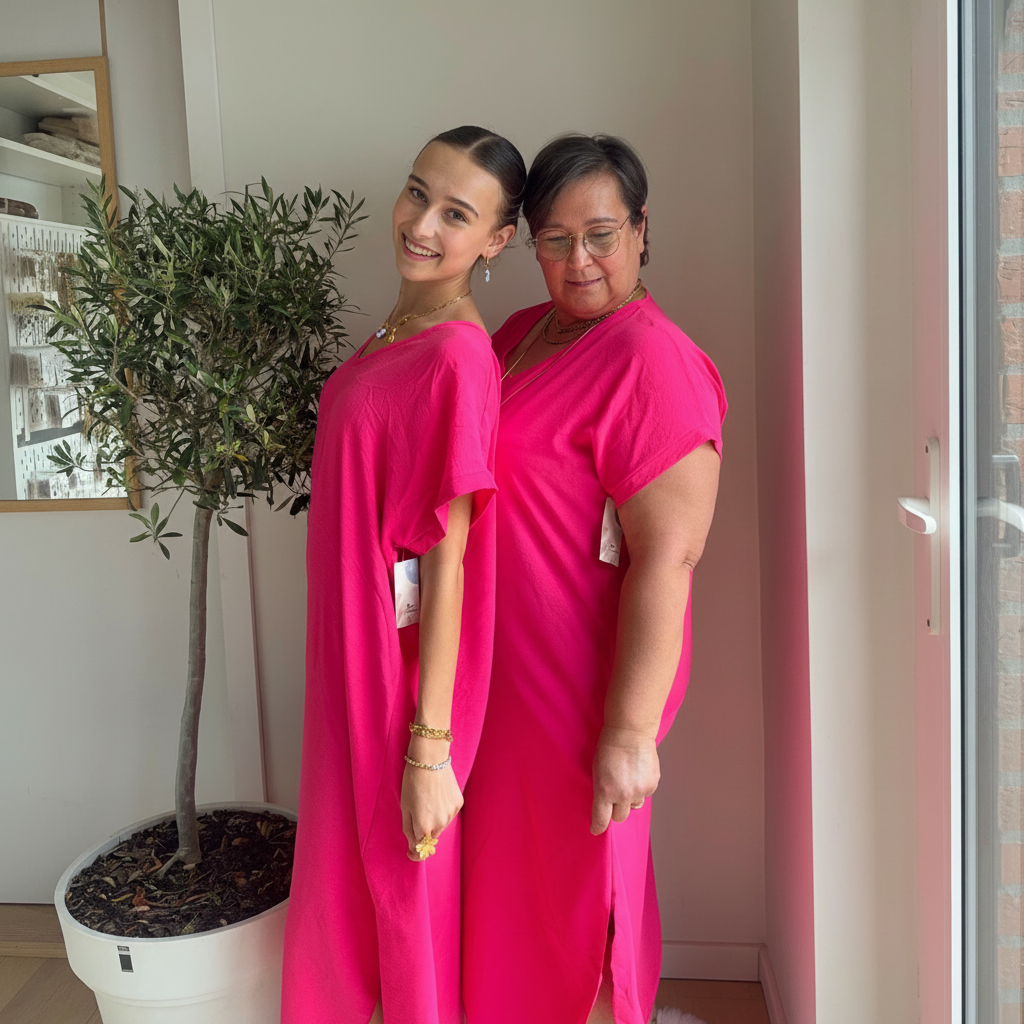 Midi Dress Korte Mouwen | One Size 36-48 Jurken