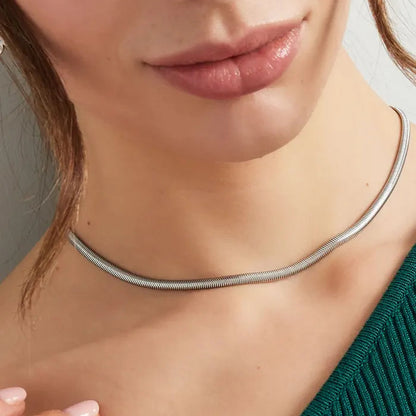 Flat Chain Necklace – Silver ketting